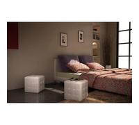 HETFTJN Set 2 Sgabelli a Cubo Bianchi 30x30x30 cm in Similpelle