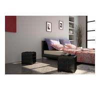 HETFTJN Set 2 Sgabelli a Cubo Neri in Similpelle 30x30x30 cm