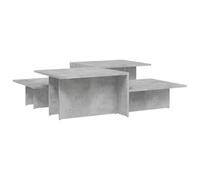 HETFTJN Set 2 Tavolini da Salotto Grigio Cemento Legno Multistrato
