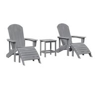 HETFTJN Set 3 Pezzi Giardino Grigio Chiaro Tavolo e 2 Sedie Polietilene | Set da esterno per terrazzo con tavolino da caffe e due poltrone ergonomiche per momenti di relax al fresco.