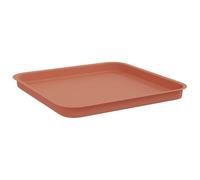 HETFTJN Set 6 Sottovasi Quadrati Plastica 32x32 cm Rosso Mattone