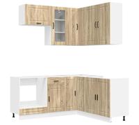HETFTJN Set Cucina Modulare PORTO 8 Pezzi Legno Ingegnerizzato Sonoma | Soluzione salvaspazio modulare in finitura rovere per organizzare stoviglie e accessori nel tuo spazio cucina.