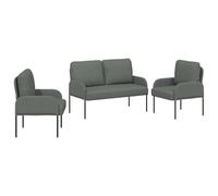 HETFTJN Set da 3 Divani Moderni Grigio Scuro 115x56x80 cm per Soggiorno