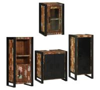HETFTJN Set da bagno da 4 pezzi, in legno anticato, 55 x 35 x 60 cm, multicolore, struttura in metallo, 5 porte, spazio per il bagno, il bagno, il corridoio, la cucina