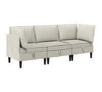 HETFTJN Set da soggiorno 3 pezzi, divano modulare con 2 elementi angolari e 1 parte centrale, elegante divano in tessuto di poliestere con imbottitura in schiuma, design moderno, avena/marrone