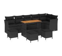 HETFTJN Set di 10 divani da giardino in rattan sintetico, con spazio di archiviazione, resistente alle intemperie, 110 x 55 x 71 cm, design moderno per terrazza e giardino
