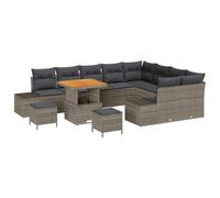 HETFTJN Set di 12 divani da giardino, in polyrattan, resistente alle intemperie, modulare, con spazio di archiviazione, 80 x 80 x 71 cm, per terrazze, balconi, sedili liberi