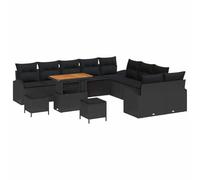 HETFTJN Set di 13 divani da giardino in rattan sintetico, con tavolo regolabile in altezza, resistente alle intemperie, per balcone, terrazza, giardino