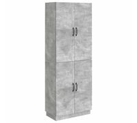 HETFTJN Set di 2 Armadi Mobiletto Pensile e Terra Grigio Cemento | Soluzione salvaspazio modulare con 4 ante e 4 ripiani per organizzare soggiorno e ingresso con uno stile moderno.