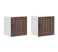 HETFTJN Set di 2 Armadietti a Muro da Cucina Legno Multiuso 40x31x40 cm | Mobiletti pensili salva-spazio per cucina e dispensa con 4 ripiani interni e 2 ante eleganti in legno multostrato.