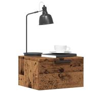 HETFTJN Set di 2 comodini da parete in legno vecchio, 34 x 30 x 20 cm, in materiale legno, portata 60 kg, design moderno sospeso, salvaspazio, per camera da letto, soggiorno e corridoio