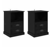 HETFTJN Set di 2 comodini in rovere nero, 36 x 43 x 60 cm, moderni, con 4 cassetti e 2 ripiani, in legno massiccio, robusto ed elegante, per camera da letto, piccolo corridoio, soggiorno