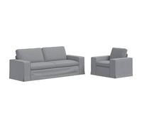 HETFTJN Set di 2 divani grigio chiaro, telaio in metallo, 182 x 80 x 82 cm, ergonomici, mini divani, con fibra di schiuma, cuscino modulare, per camera da letto Living Room