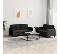 HETFTJN Set di 2 divani in velluto a due posti, nero, 138 cm, design moderno con struttura in metallo, cuscino imbottito per schienale comodo, per soggiorno, camera da letto, loft