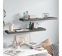 HETFTJN Set di 2 mensole sospese a nido d'ape in MDF, 90 x 23,5 x 3,8 cm, colore grigio lucido