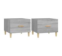 HETFTJN Set di 2 Tavolini da Salotto Grigio Sonoma 50x50x40 cm in Legno