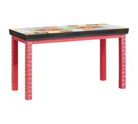 HETFTJN Set di 2 tavolini in legno massiccio di mango, stile boho, multicolore, vintage, con spazio per riporre oggetti, per camera da letto e soggiorno, 90 x 40 x 50 cm e 38 x 38 x 41,5 cm