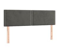 HETFTJN Set di 2 testiere, grigio scuro, 72 x 5 x 78/88 cm, in velluto, regolabile in altezza, design moderno, robusta gamba in legno, eleganti borchie per letto matrimoniale, camera da letto