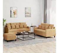 HETFTJN Set di 3 divani in velluto con sgabello, 138 x 77 x 80 cm, stile moderno, per piccoli spazi e balconi