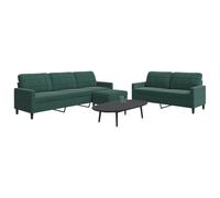 HETFTJN Set di 3 divani in velluto verde scuro, 157/226 cm, moderno soggiorno divano con sgabello, divano ad angolo per piccoli spazi, zona salotto, lettura Relax