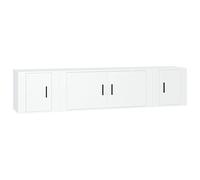 HETFTJN Set di 3 mobili per TV bianco, moderno mobile basso in legno, mobile TV sospeso da parete con ante e molto spazio, larghezza totale 180 x 34,5 x 40 cm