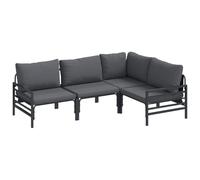 HETFTJN Set di 4 divani da giardino, in acciaio, design moderno, elegante, robusto, traspirante, per balcone, terrazza, giardino e piccole superfici