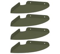 HETFTJN Set di 4 mensole angolari in acciaio, a forma di quarto rotondo, montaggio ad angolo, verde oliva opaco, 18 x 18 x 2 cm, per soggiorno, cucina e bagno