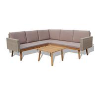HETFTJN Set di 4 saloni da giardino, 193 x 193 cm, in rattan sintetico, con spessi cuscini, resistenti alle intemperie, divano ad angolo, 2 posti, per balcone, terrazza, piccolo giardino
