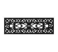 HETFTJN Set di 5 tappetini per gradini, 25 x 75 cm, antiscivolo, per esterni e interni, robusti tappetini in gomma con effetto ferro battuto vintage, per la protezione delle scale, colore nero