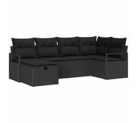 HETFTJN Set di 6 divani da giardino in rattan sintetico, 955 kg, con regolazione in altezza, modulare e resistente alle intemperie, per balconi, terrazze e piccoli giardini