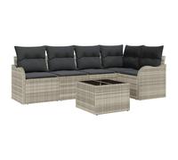 HETFTJN Set di 6 divani da giardino in rattan sintetico, larghezza 55 cm, modulare, per balcone, terrazza e giardino, design moderno, robusto e durevole