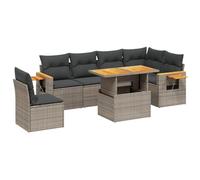 HETFTJN Set di 7 divani da giardino in polyrattan, 100 x 55 cm, altezza regolabile in altezza, modulare, resistente alle intemperie, per balcone, terrazza