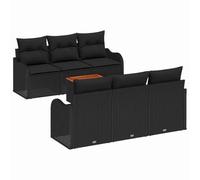 HETFTJN Set di 7 divani da giardino in rattan sintetico, resistente alle intemperie, modulare, per balconi, terrazze, giardini, salotti, mobili da esterni, da piccola a grande