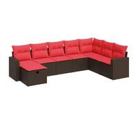 HETFTJN Set di 8 divani da giardino in polyrattan, 55 x 62 cm, con spazio di archiviazione, resistente ai raggi UV, per piccoli balconi, giardini, terrazze