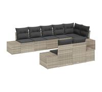 HETFTJN Set di 8 divani da giardino in polyrattan, resistente alle intemperie, modulare con cuscino resistente alle intemperie, struttura in acciaio, per piccoli balconi, terrazze e giardini