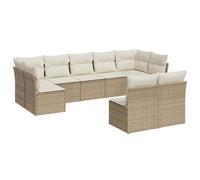 HETFTJN Set di 9 divani da giardino in polyrattan, 62 x 62 cm, divano centrale 55 x 62 cm, con spazio di archiviazione, resistente ai raggi UV, per esterni, per balcone, terrazza, giardino