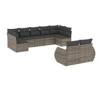 HETFTJN Set di divani da giardino 9 pezzi, 62 x 62 x 69 cm, in rattan sintetico, con gambe in plastica e cuscino spesso per la seduta, design moderno, robusto e durevole, per balconi