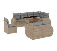 HETFTJN Set di divani da giardino in polyrattan, 100 x 55 cm, regolabile in altezza, modulare, resistente alle intemperie, per terrazze, balconi, piccoli giardini