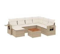 HETFTJN Set di divani da giardino in polyrattan, 62 x 62 x 69 cm, divano ad angolo e divano centrale, resistente ai raggi UV, per balcone, terrazza e giardino