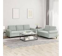 HETFTJN Set di divani in velluto, 2 posti + 3 posti, colore grigio chiaro, 152/212 x 77 x 80 cm, duo moderno, per soggiorno, piccole stanze, cameretta dei ragazzi, balcone, ufficio e camera degli