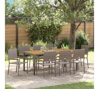HETFTJN Set di mobili da giardino, 9 pezzi, in polyrattan, 190 x 90 x 75 cm, design moderno robusto e protezione dalle intemperie, per balcone, terrazza, campeggio, poltrone da giardino