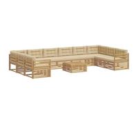 HETFTJN Set di mobili da giardino in legno massello di acacia, elegante divano per terrazza e giardino, set modulare con design a doghe, mobili da esterni robusti per il relax all'aperto
