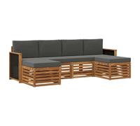 HETFTJN Set di mobili da giardino in legno massello di acacia, lounge per giardino e terrazza, divano dal design moderno a doghe, mobili da esterno robusti e resistenti alle intemperie, in legno