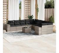 HETFTJN Set di mobili da giardino in rattan sintetico, 62 x 62 x 69 cm, con cuscini spessi e tavolo in vetro trasparente, design moderno, robusto, per balcone, terrazza, giardino