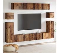HETFTJN Set di tavole basse per TV, in legno antico, 30,5 x 30 x 30 cm, 8 pezzi, con ripiani flessibili a cubo, mobili moderni per soggiorno elegante Living Room Home Entertainment Corner
