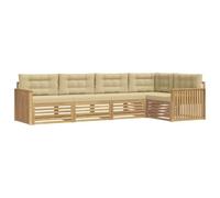 HETFTJN Set Divani da Esterno 5 Posti in Legno Massello Acacia | Struttura modulare componibile per giardino e terrazza, dotata di morbidi cuscini imbottiti per il relax all'aperto.
