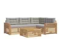 HETFTJN Set Divani da Esterno 5 pz in Legno di Acacia per Giardino | Salotto componibile modulare a 4 posti con morbidi cuscini, adatto per arredare con cura il vostro terrazzo o patio.