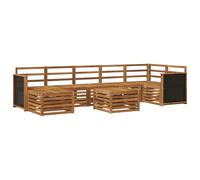 HETFTJN Set Divani da Esterno 7 Pezzi in Legno di Acacia per Giardino | Salotto modulare in acacia per giardino e terrazzo, completo di tavolo e poggiapiedi.
