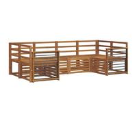 HETFTJN Set Divani da Giardino 6 Pezzi in Legno Massello di Acacia | Salotto modulare composto da sei elementi componibili per arredare al meglio la terrazza, il patio o l'area solarium.