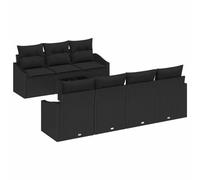 HETFTJN Set Divani da Giardino 8 Pezzi in Polyrattan Modulare Nero | Salotto per esterni con contenitore integrato, ideale per ottimizzare lo spazio in terrazza o patio con stile.
